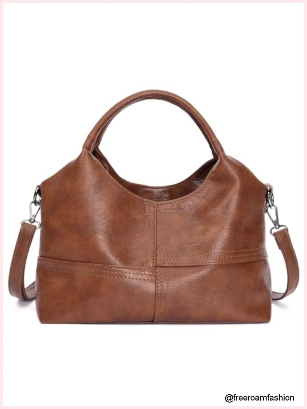 Soft Faux Leather Hobo Handbag, Medium Crossbody Satchel Tote with Top Handle